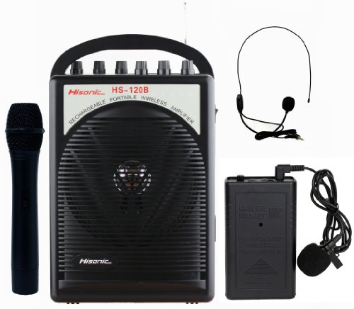 portable pa system with 2 wireless microphones