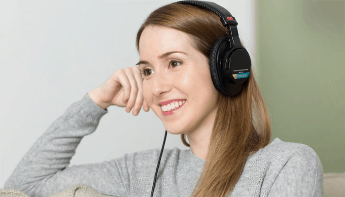 Woman with headphone