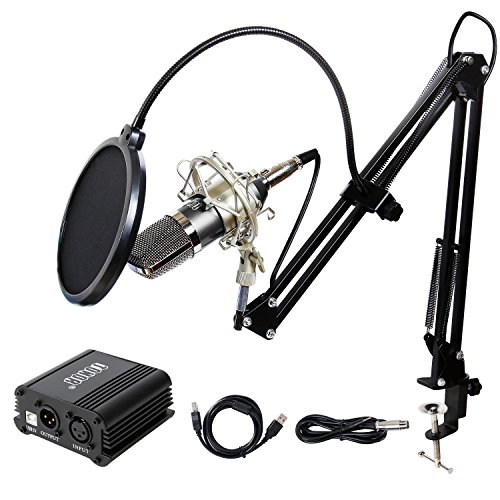 TONOR Microphone professionnel à condensateur 3,5 mm pour l'enregistrement de rap et de chant.