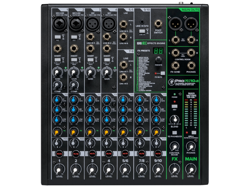 Mackie Profx10V3 Mezclador de 10 canales con USB y efectos