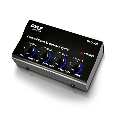 Pyle-Pro-PHA40-Amplificador de auriculares de 4 canales