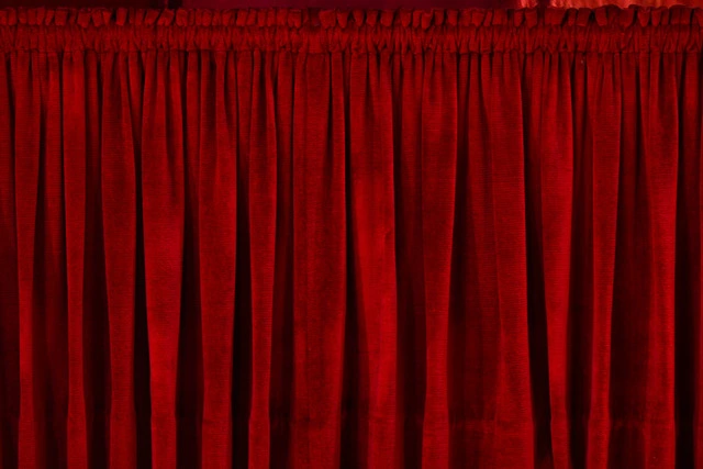 Red velvet blackout curtain