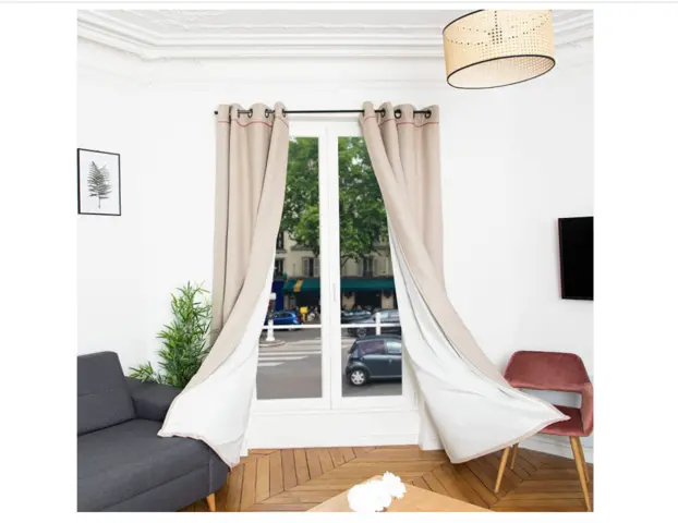long brown curtains