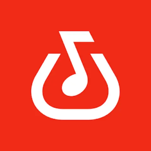red logo with notes