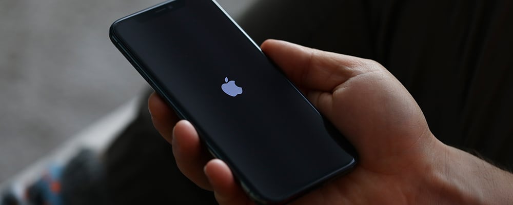 Sujetar con la mano el Apple iphone pro