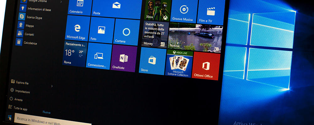 Microsoft Windows 10 on a laptop
