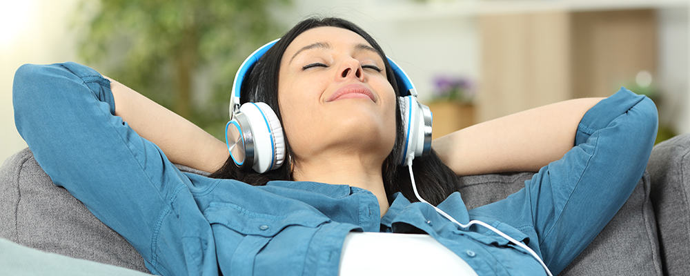 Woman listening to music