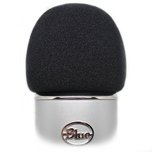 Blue Yeti microphone with a windscreen filter