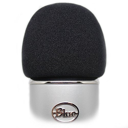 Microphone Yeti bleu avec filtre anti-vent