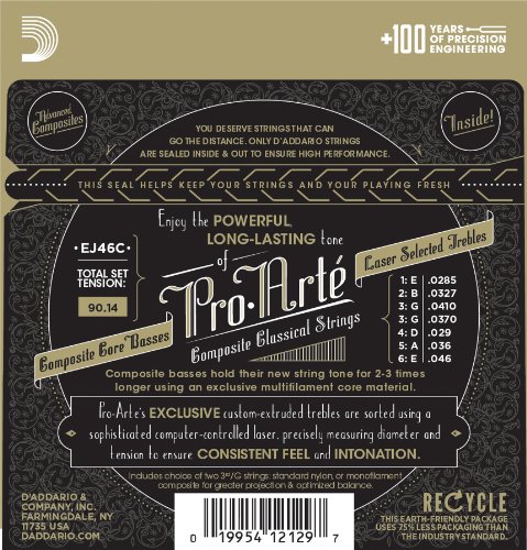 Cordes classiques D'Addario EJ46C Pro-Arte Composite