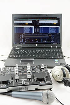 Logiciel Dj sur un ordinateur portable Windows