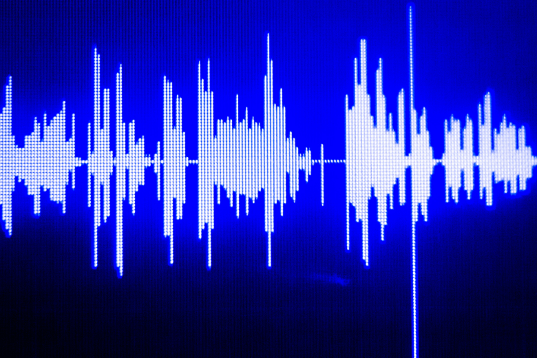 blue sound waves