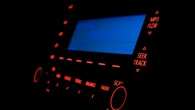 car stereo with illuminated buttons