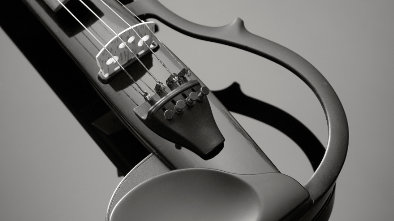 close-up of electric violin