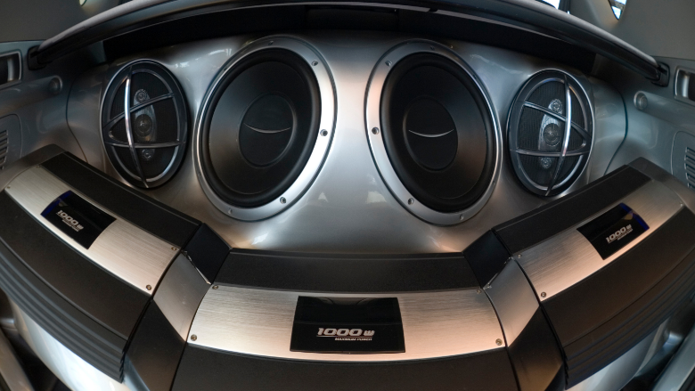 two coaxial car speakers close-up