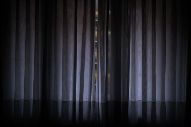 A black curtain