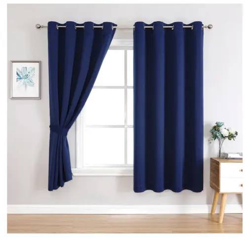 blue curtains