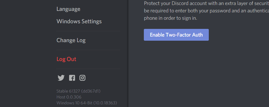 Discord logout