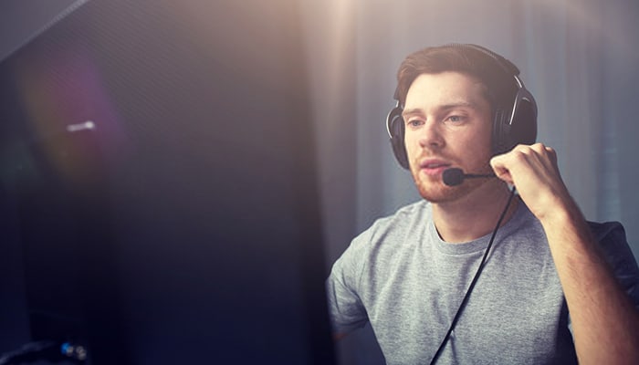 Man with gaming headset