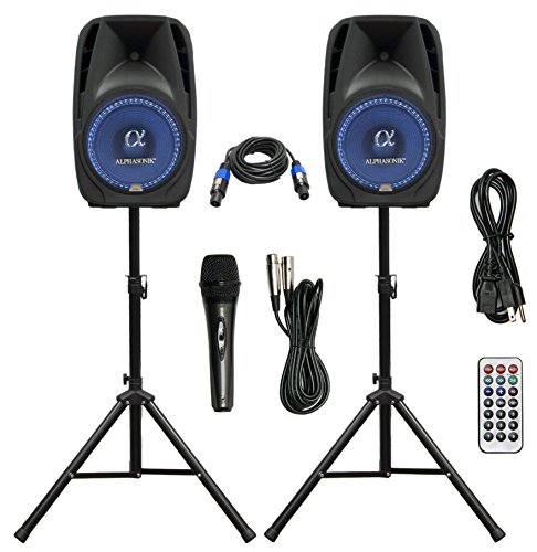 Pair Alphasonik All-in-one 8" Powered 800W PRO DJ