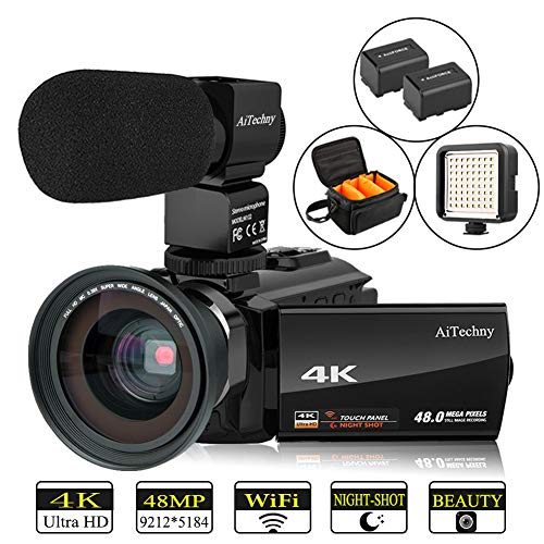 AiTechny Video Camera 4K Camcorder 