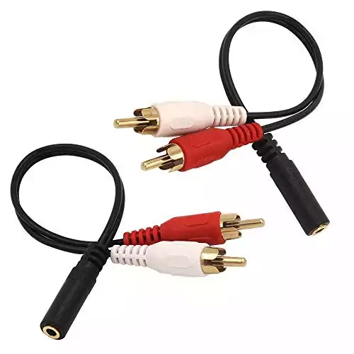 VCE 3.5mm Female to 2 RCA Male Stereo Audio Y Cable