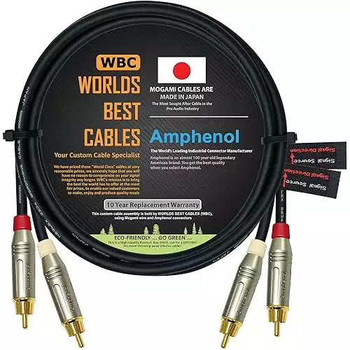 WORLDS BEST CABLES 3-Foot RCA Connectors